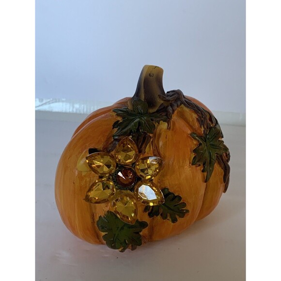 Cracker Barrel Cherished Treasures Jeweled Collection Pumpkin Autumn Halloween - Picture 8 of 10